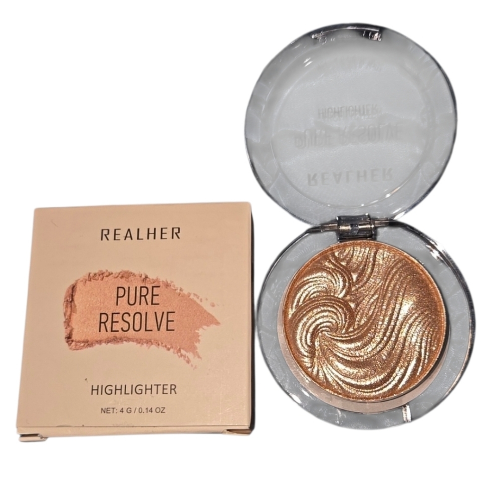 NIB Real Her Pure Resolve Highlighter Champagne Mini 14 oz